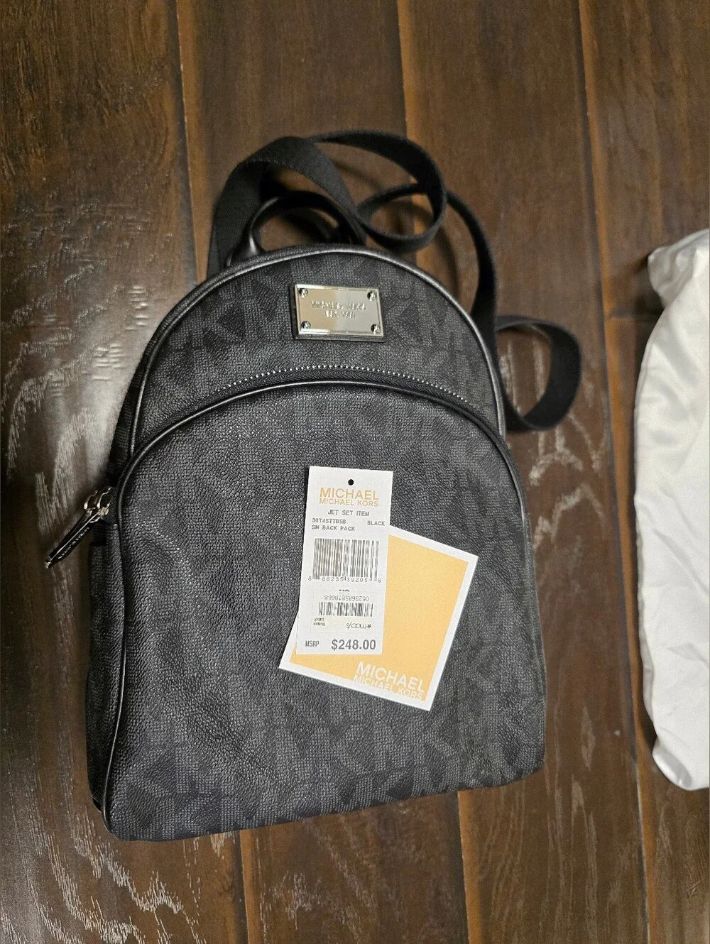 Michael Kors Signature Monogram Backpack with Dust Bag and tags black purse bag